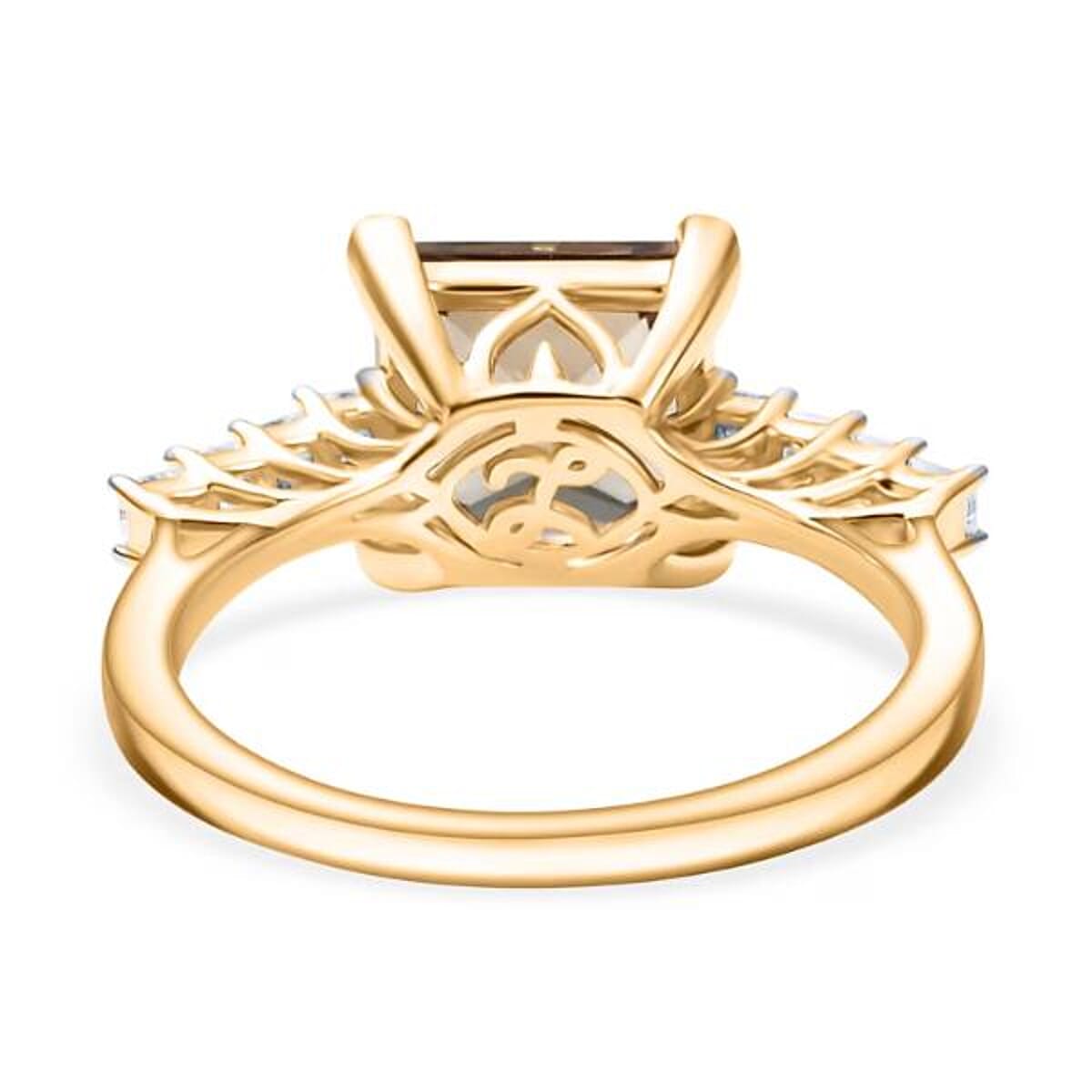 Certified & Appraised Luxoro AAA Turkizite and G-H I2 Diamond 4.74 ctw Ring in 14K Yellow Gold (Size 6.0) (Del. in 10-15 Days) image number 6