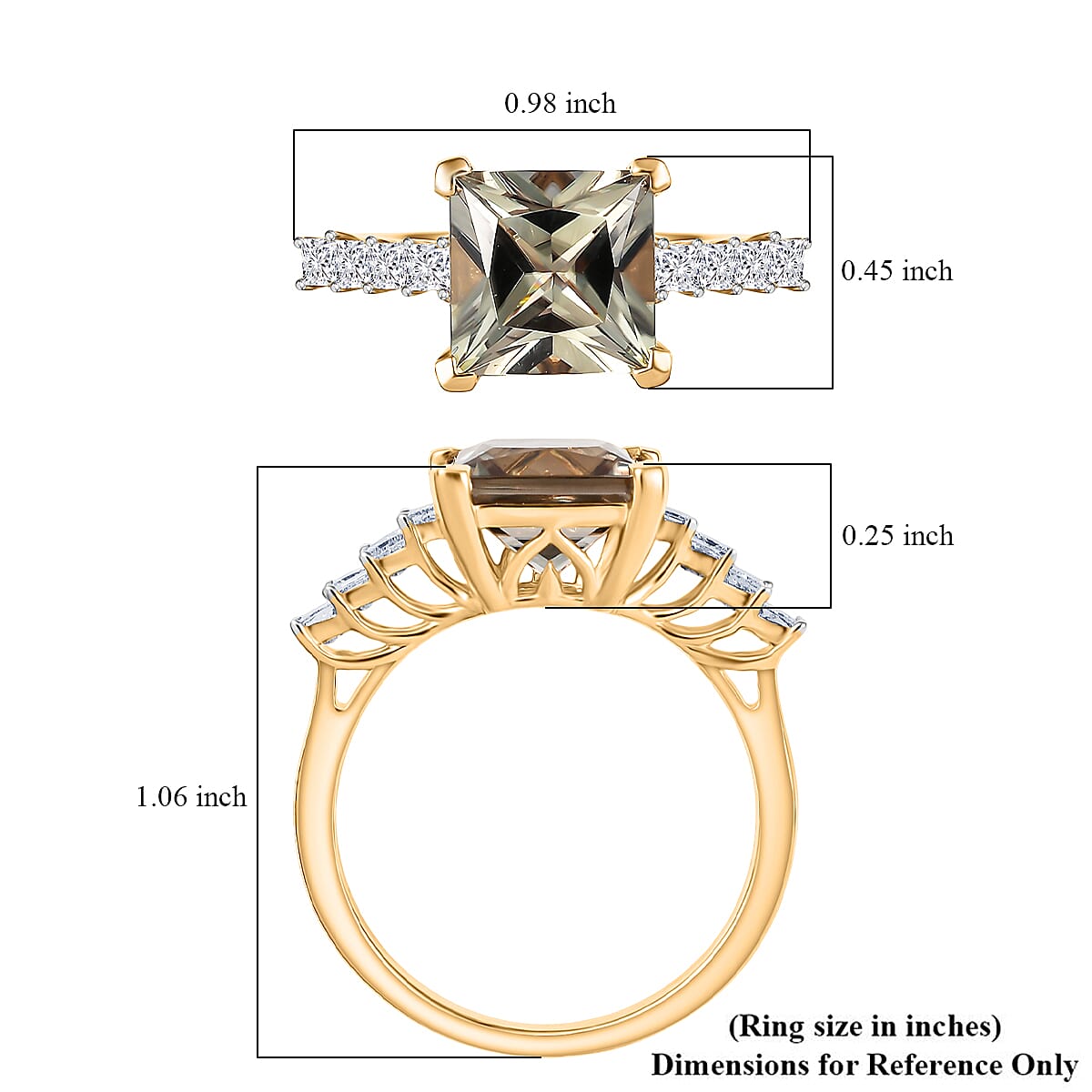 Certified & Appraised Luxoro AAA Turkizite and G-H I2 Diamond 4.74 ctw Ring in 14K Yellow Gold (Size 9.0) (Del. in 10-15 Days) image number 5