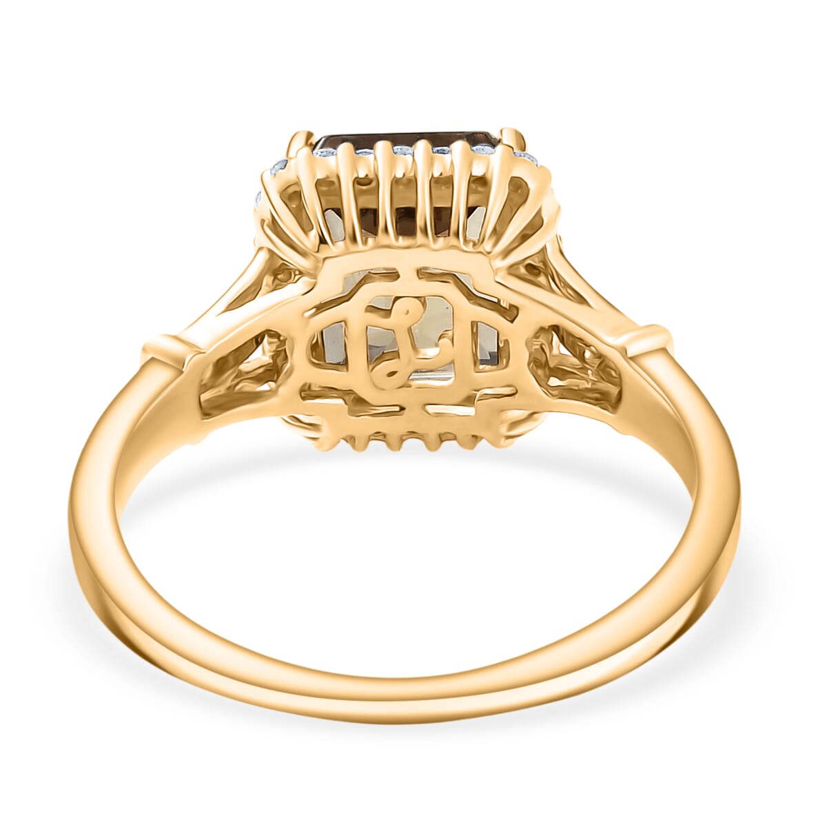 Certified & Appraised Luxoro AAA Turkizite and G-H I2 Diamond 4.30 ctw Ring in 14K Yellow Gold (Size 10.0) (Del. in 10-15 Days) image number 4