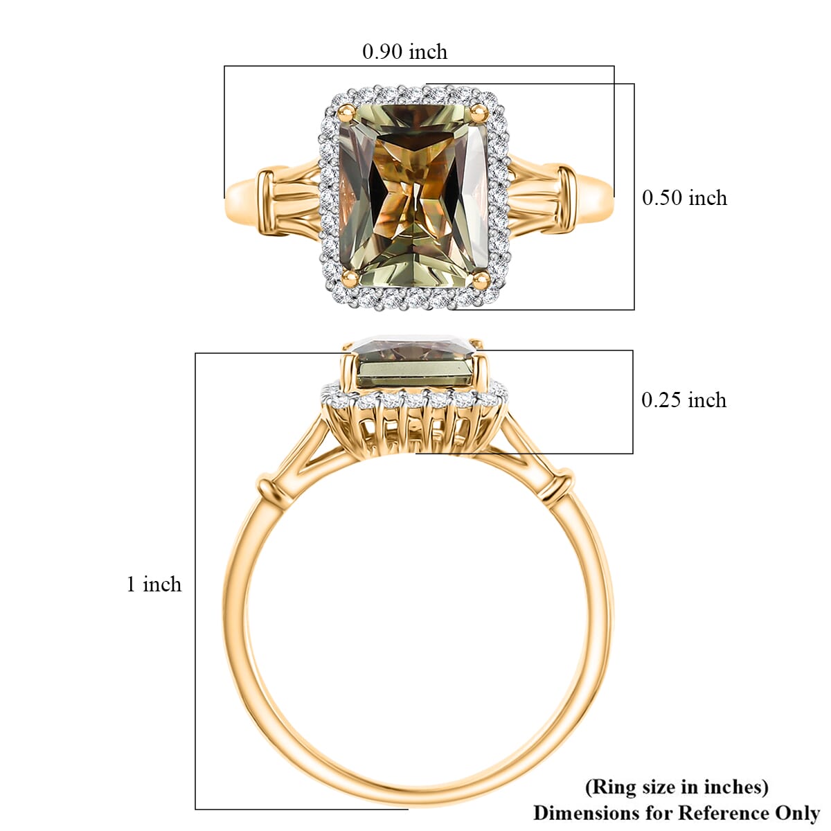 Certified & Appraised Luxoro AAA Turkizite and G-H I2 Diamond 4.30 ctw Ring in 14K Yellow Gold (Size 10.0) (Del. in 10-15 Days) image number 5