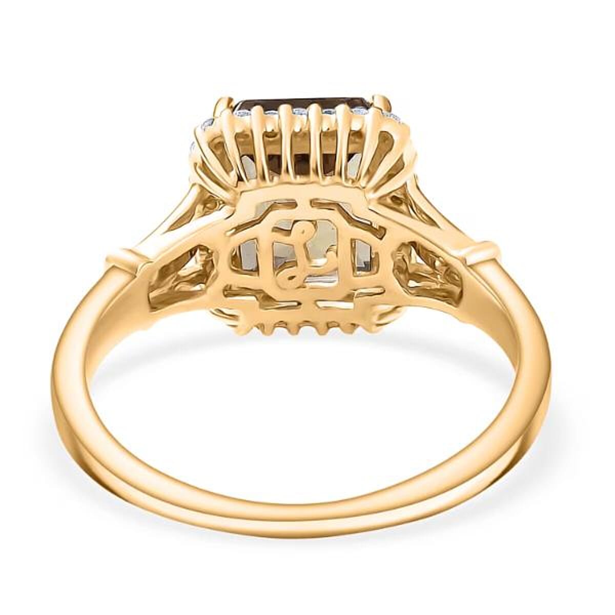 Certified & Appraised Luxoro AAA Turkizite and G-H I2 Diamond 4.30 ctw Ring in 14K Yellow Gold (Size 10.0) (Del. in 10-15 Days) image number 6