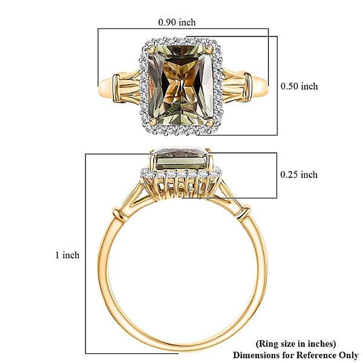 Certified & Appraised Luxoro AAA Turkizite and G-H I2 Diamond 4.30 ctw Ring in 14K Yellow Gold (Size 10.0) (Del. in 10-15 Days) image number 5