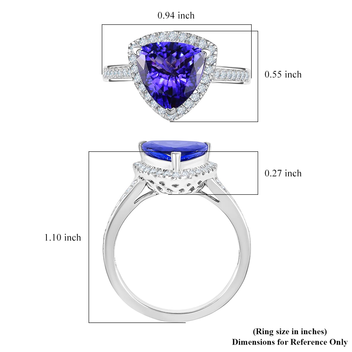Certified & Appraised Rhapsody AAAA Tanzanite and E-F VS Diamond 4.22 ctw Ring in 950 Platinum (Size 10.0) 7.57 Grams (Del. in 7-10 Days) image number 5