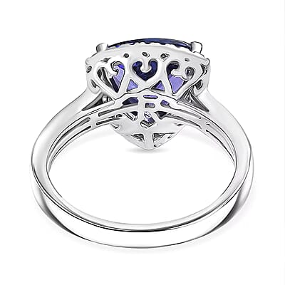 Certified & Appraised Rhapsody AAAA Tanzanite and E-F VS Diamond 4.22 ctw Ring in 950 Platinum (Size 5.0) 7.57 Grams