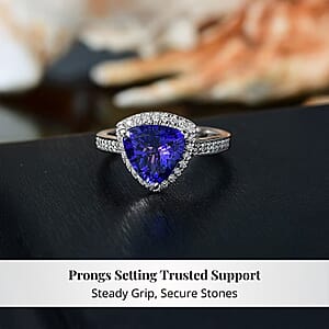 Certified & Appraised Rhapsody AAAA Tanzanite and E-F VS Diamond 4.22 ctw Ring in 950 Platinum (Size 8.0) 7.57 Grams (Del. in 10-12 Days)