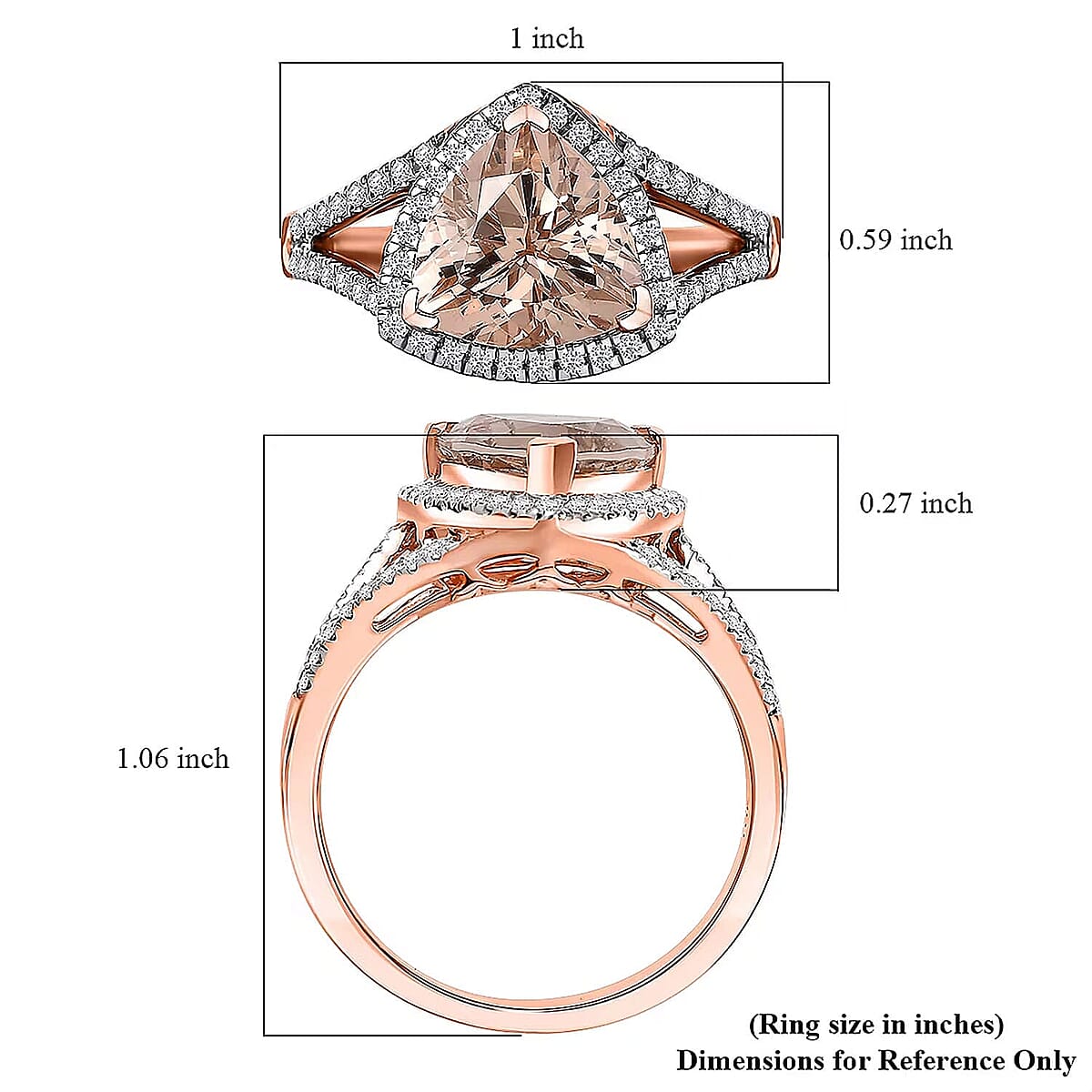 Certified & Appraised Luxoro AAA Marropino Morganite and G-H I2 Diamond 3.50 ctw Ring in 10K Rose Gold (Size 10.0) 4.20 Grams (Del. in 10-15 Days)  image number 6