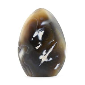 Agate Black Flower Free Form -L Approx 2267ctw