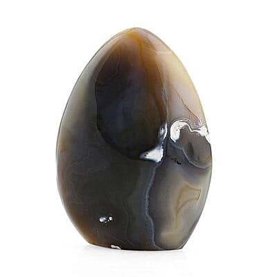 Agate Black Flower Free Form -L Approx 2267ctw