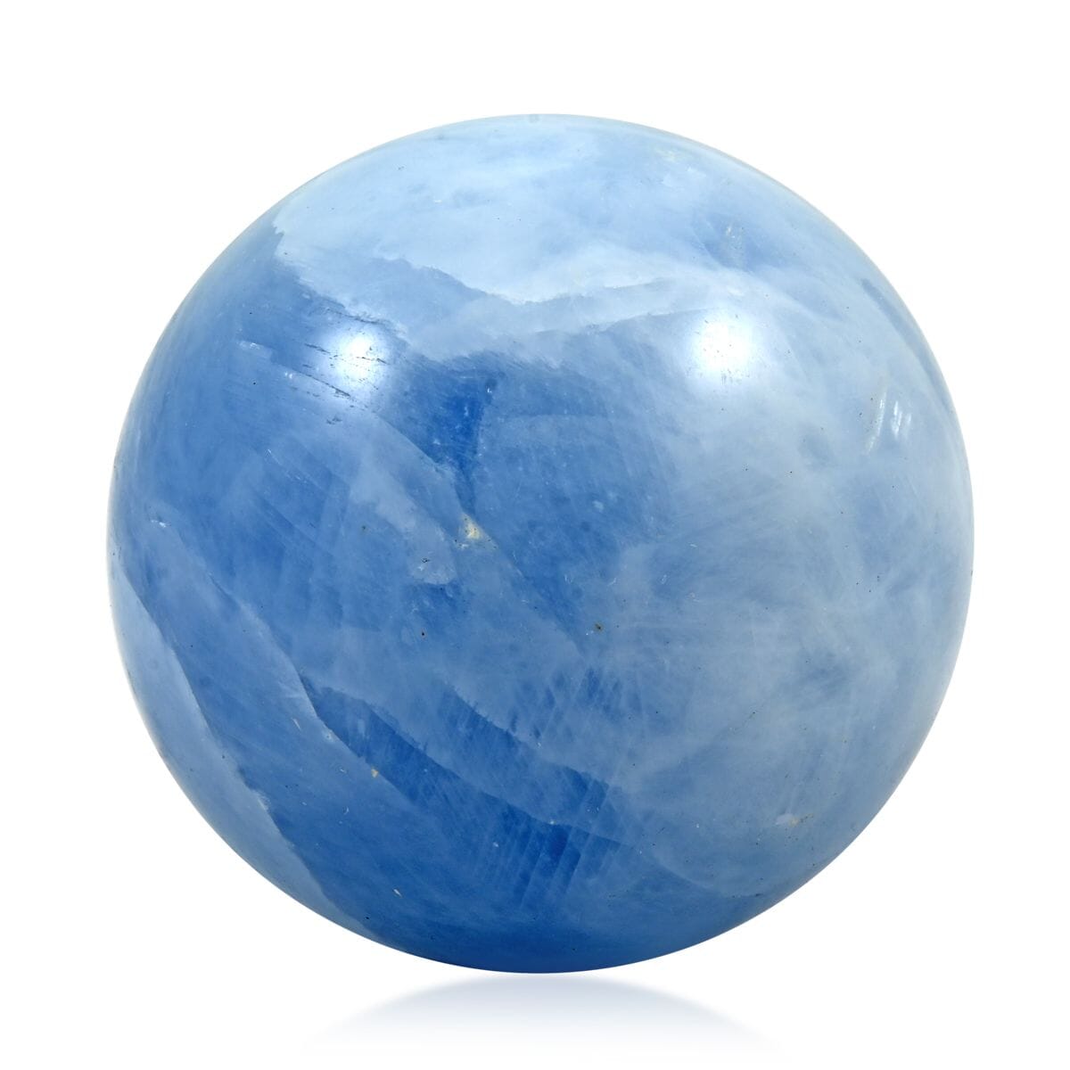 Calcite Blue Sphere -M Approx 907ctw with Free Wood Stand 10 image number 0