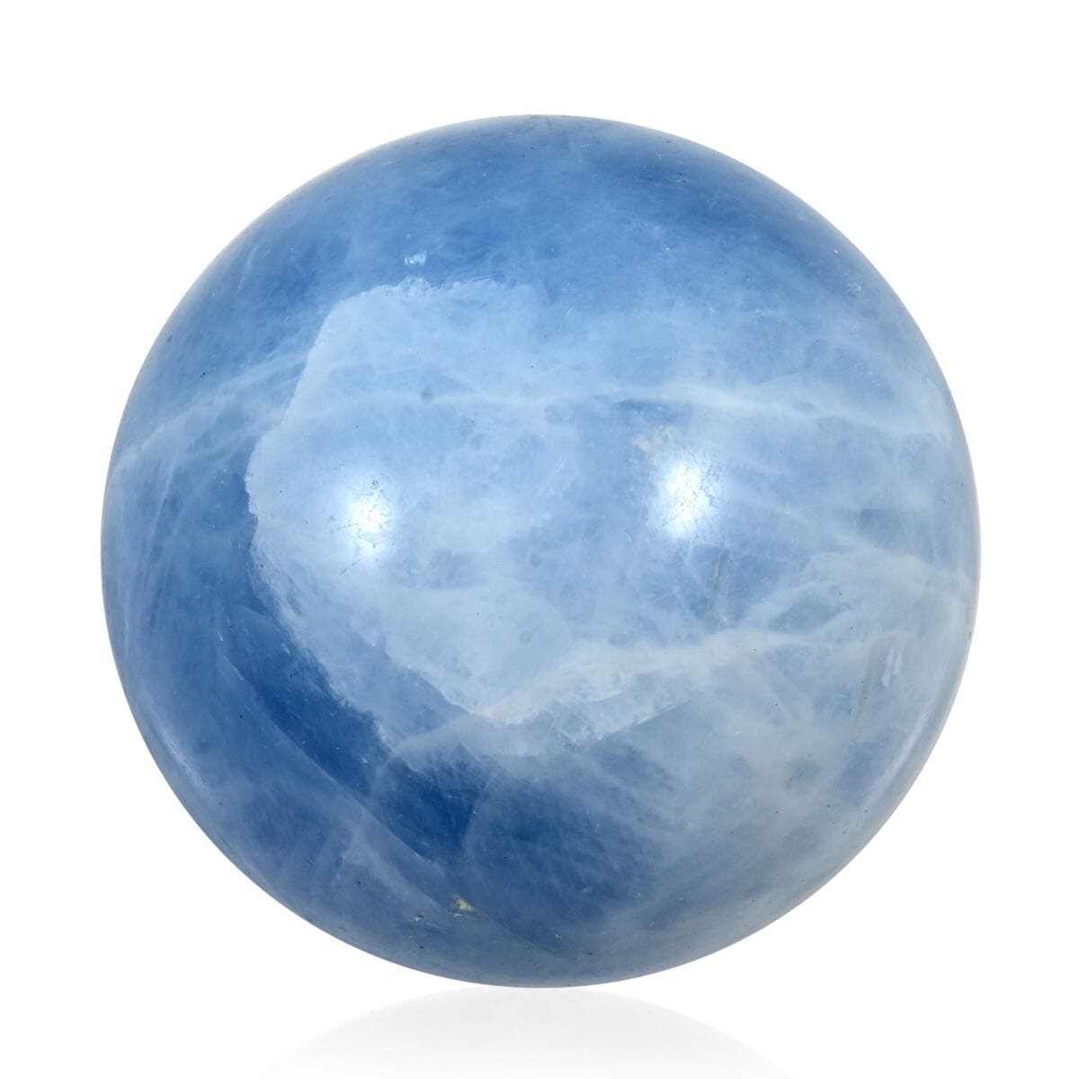 Calcite Blue Sphere -M Approx 907ctw with Free Wood Stand 10 image number 1
