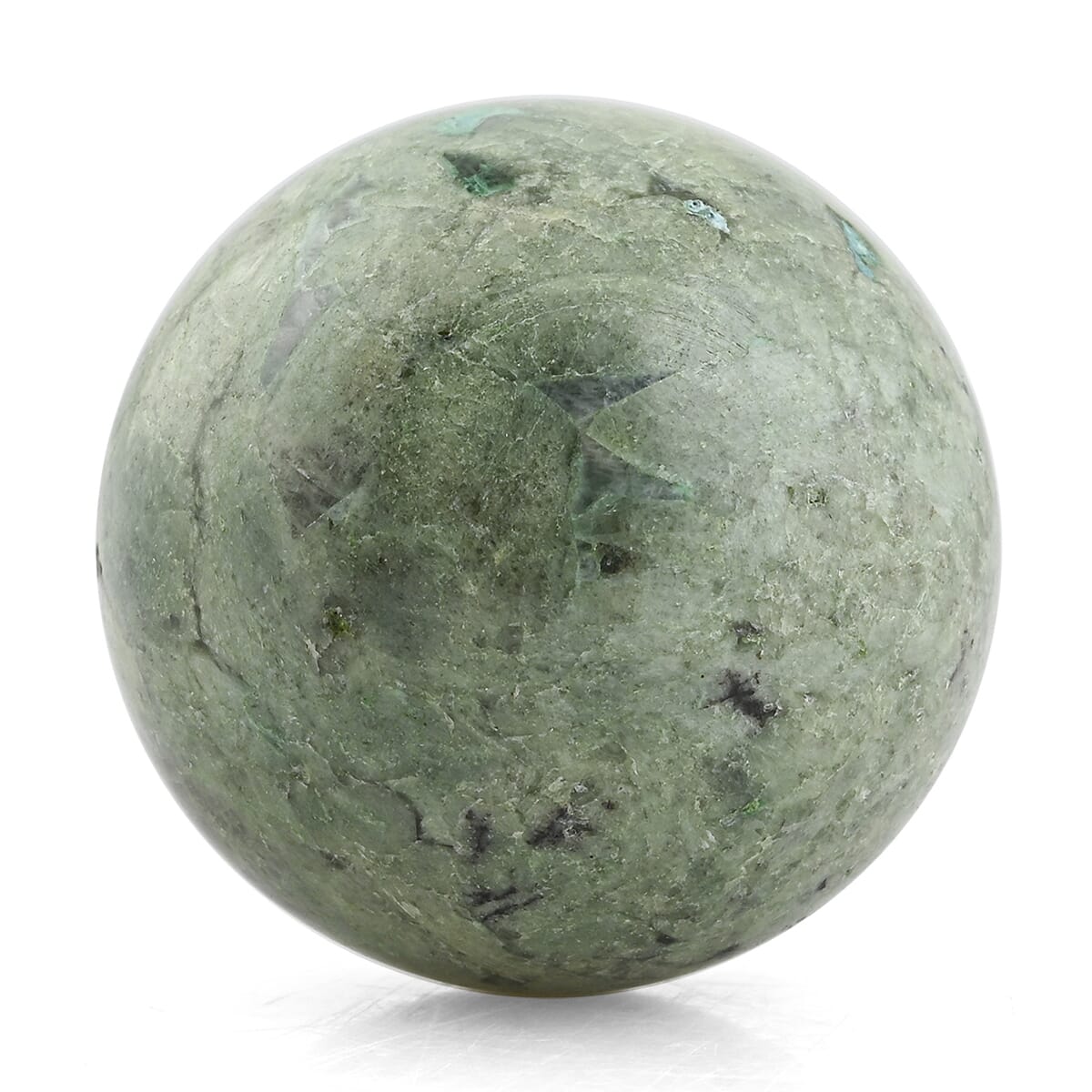 Chrysocolla Sphere -M Approx 907ctw with Free Wood Stand 10 image number 1