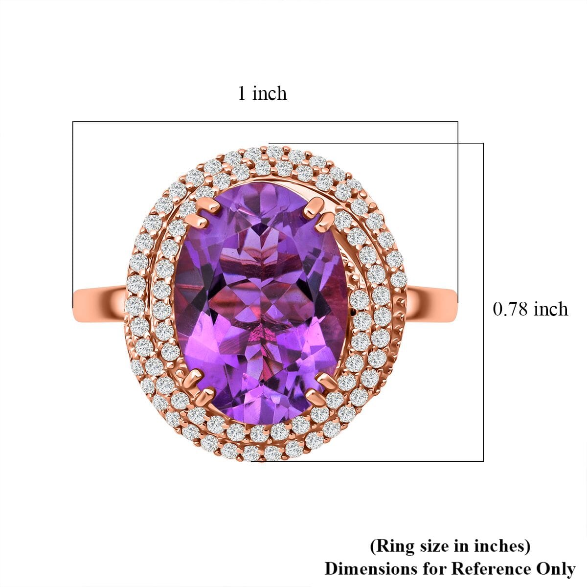 AAA Rose De France Amethyst and White Zircon 6.25 ctw Eternity Swirl Ring in Vermeil Rose Gold Over Sterling Silver (Size 10.0) image number 5