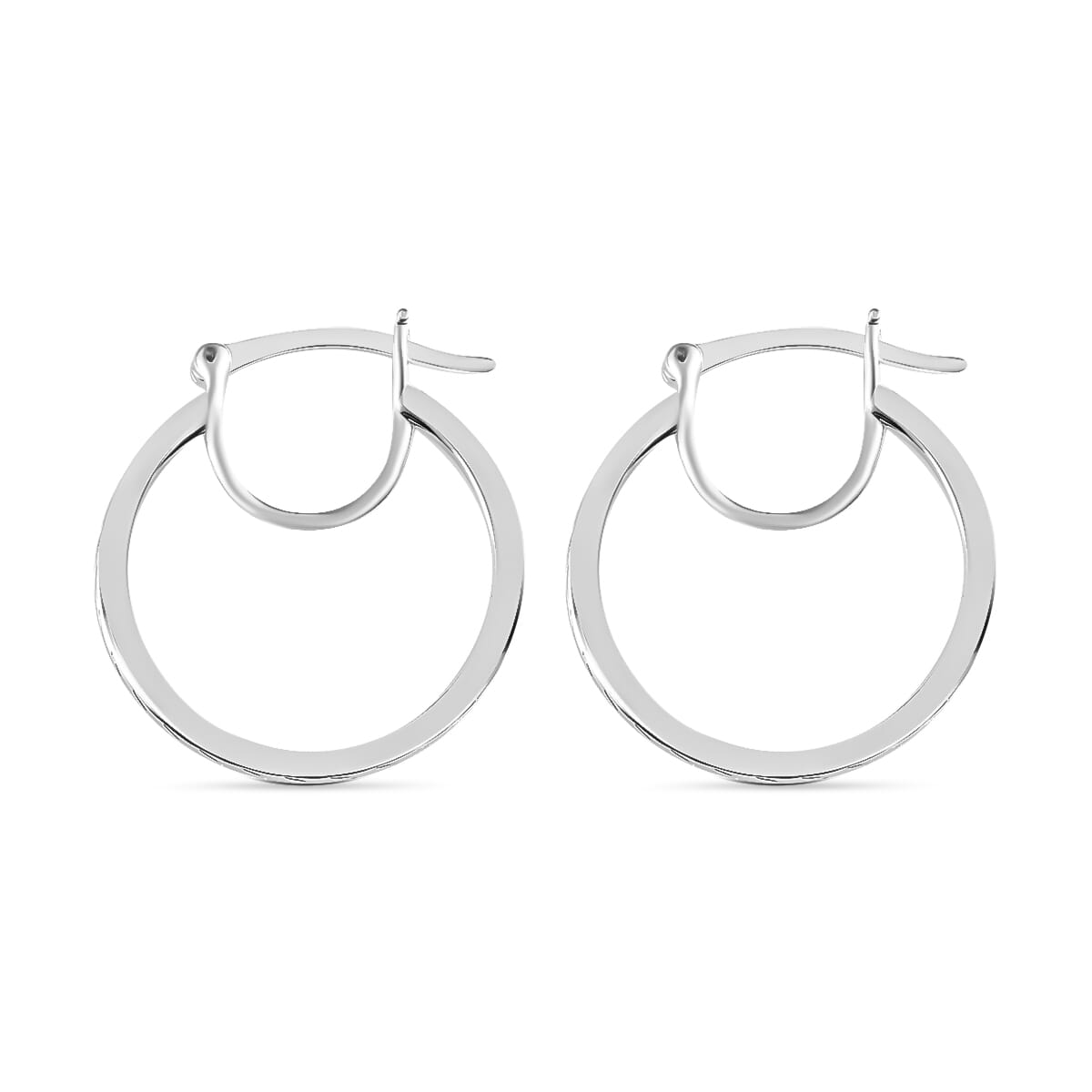 Hoop Earrings in 10K White Gold 3 Grams image number 2