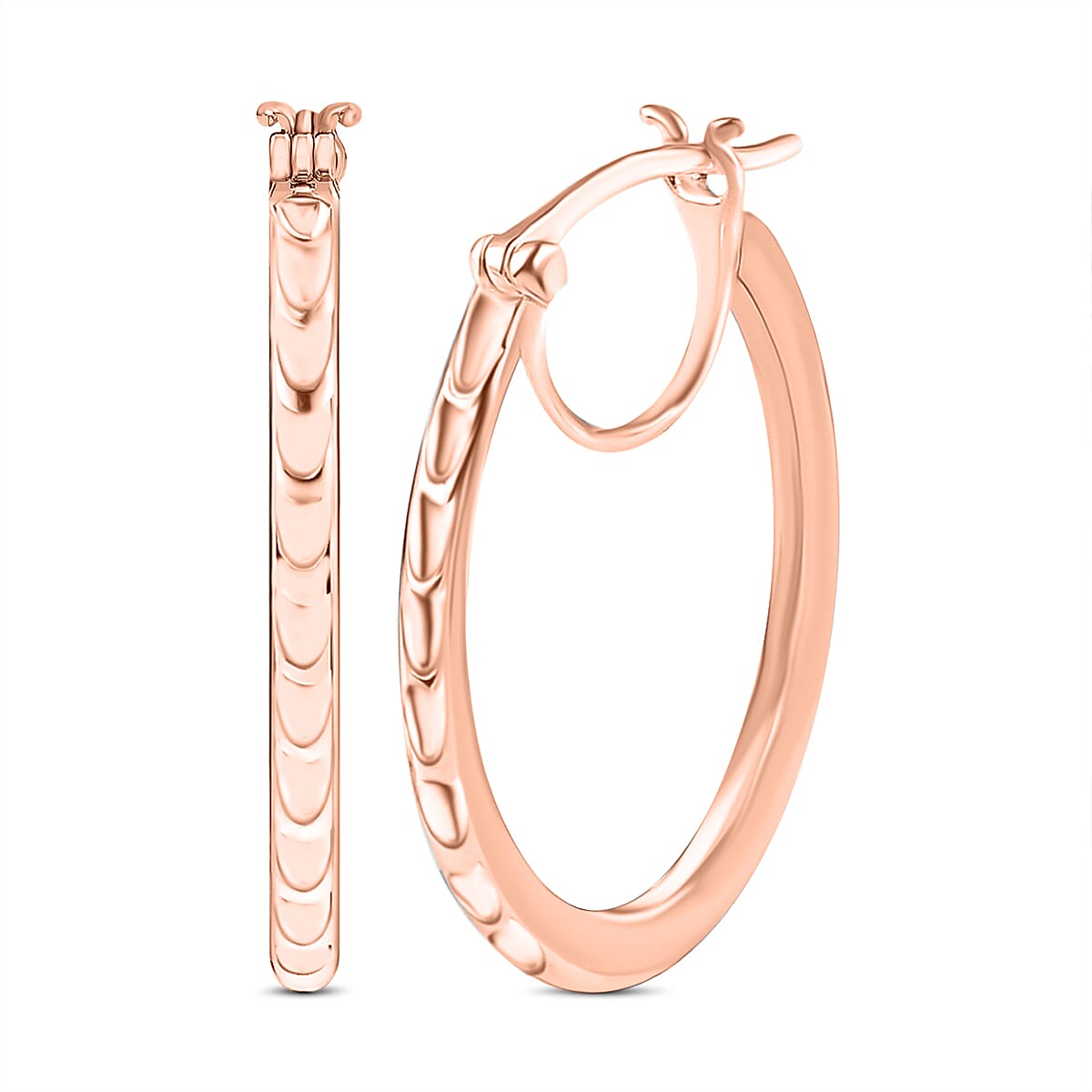 Luxoro Hoop Earrings in 10K Rose Gold 3 Grams image number 0