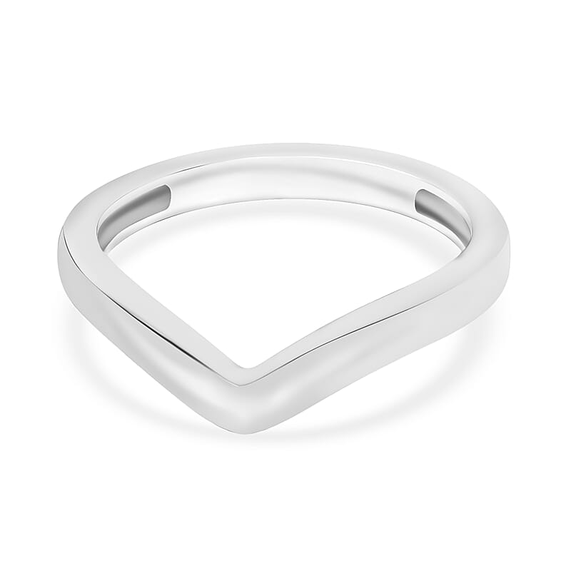 D'Joy Chevron Ring in 10K White Gold (Size 10.0) 2.6 Grams