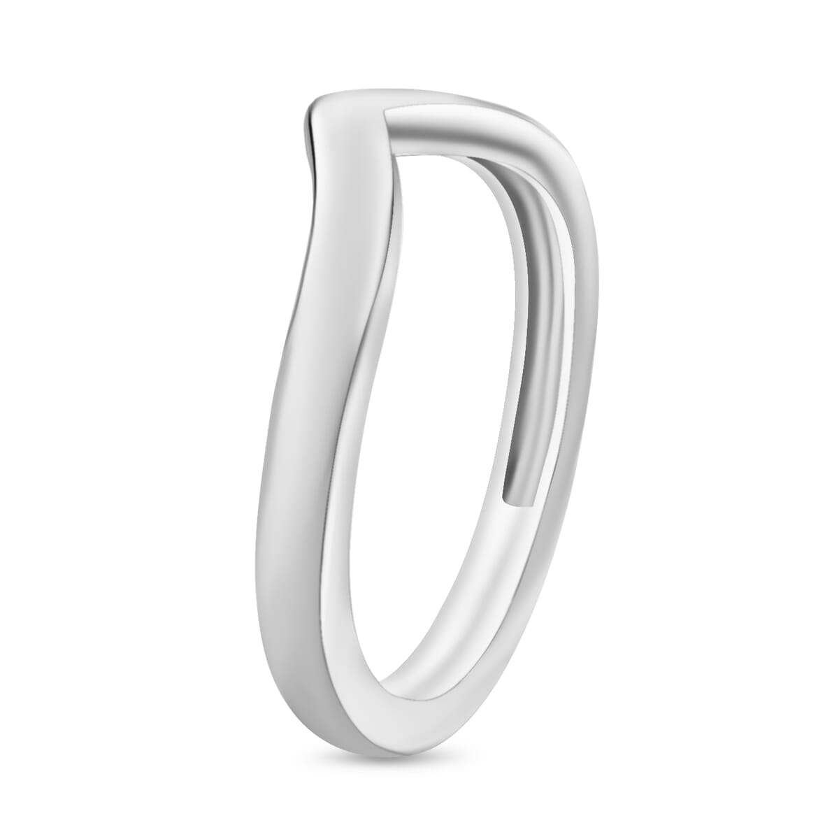 Chevron Ring in 10K White Gold 2.60 Grams image number 2