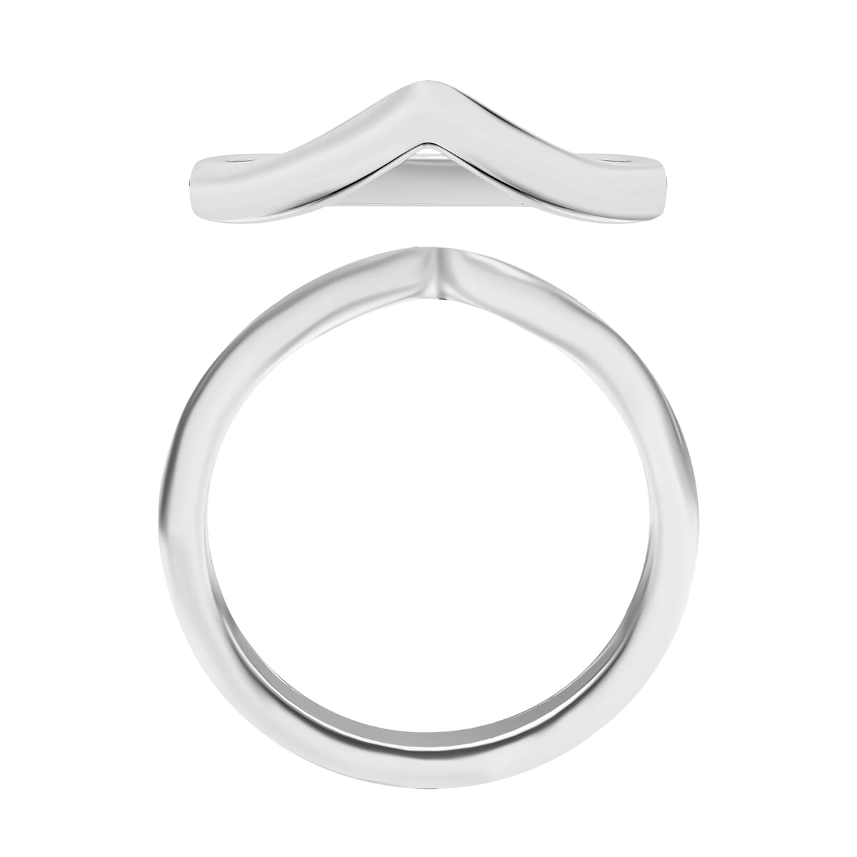 Chevron Ring in 10K White Gold 2.60 Grams image number 3