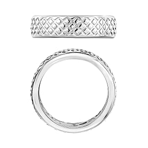Diamond-cut Band Ring in 10K White Gold (Size 10.0) 5.50 Grams (Del. in 10-12 Days)