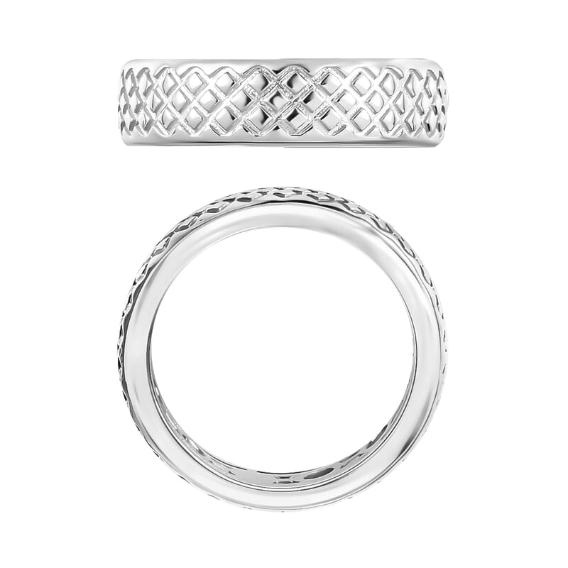 D'Joy Diamond-cut Band Ring in 10K White Gold (Size 10.5) 5.5 Grams