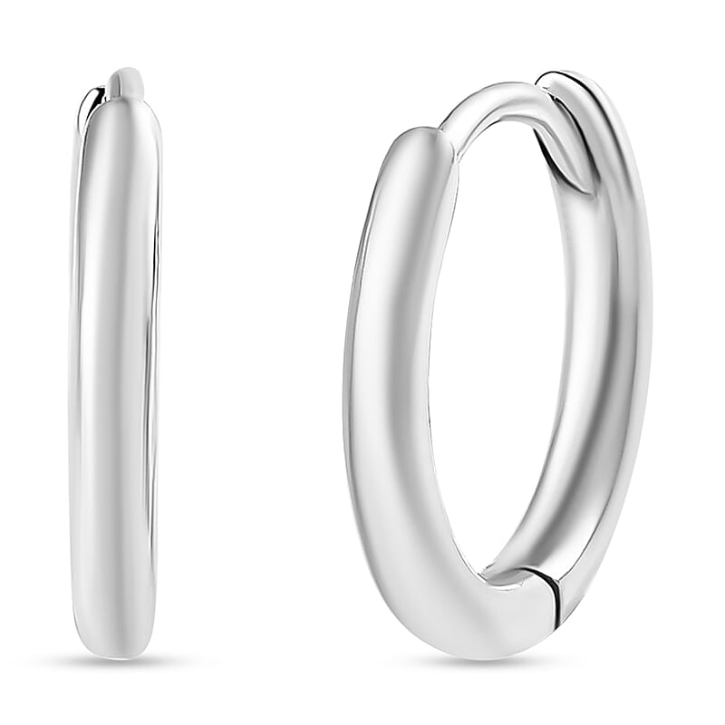 D'Joy Plain Hoop Earrings in 10K White Gold 3.15 Grams