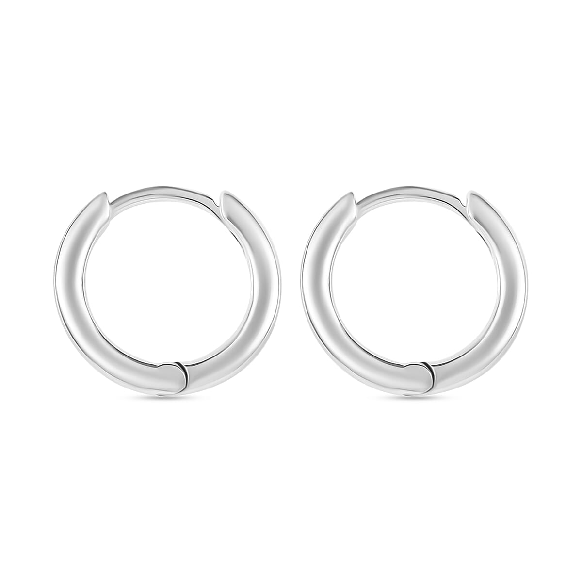 D'Joy Plain Hoop Earrings in 10K White Gold 3.15 Grams (Del. in 10-12 Days)