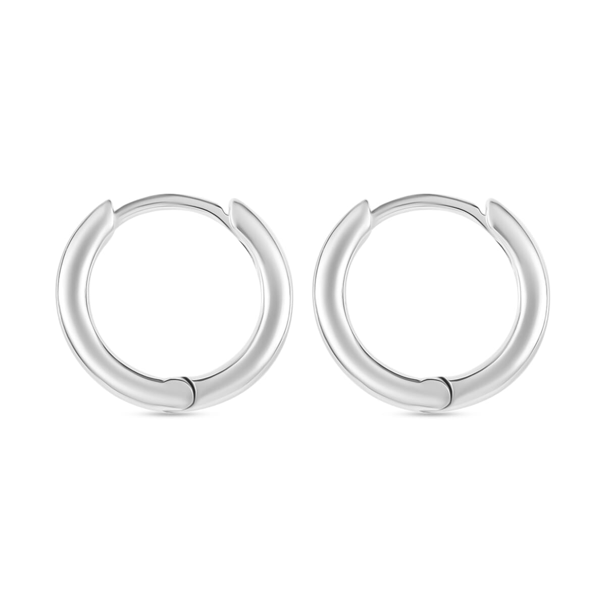 Hoop Earrings in 10K White Gold 3 Grams image number 2