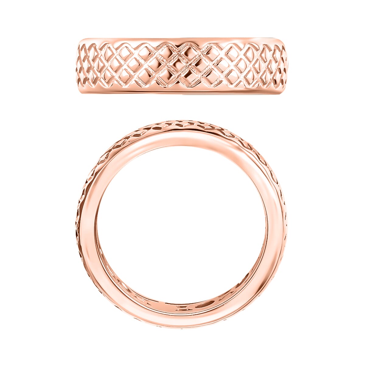 Diamond-cut Band Ring in 10K Rose Gold (Size 11.5) 5.50 Grams image number 3