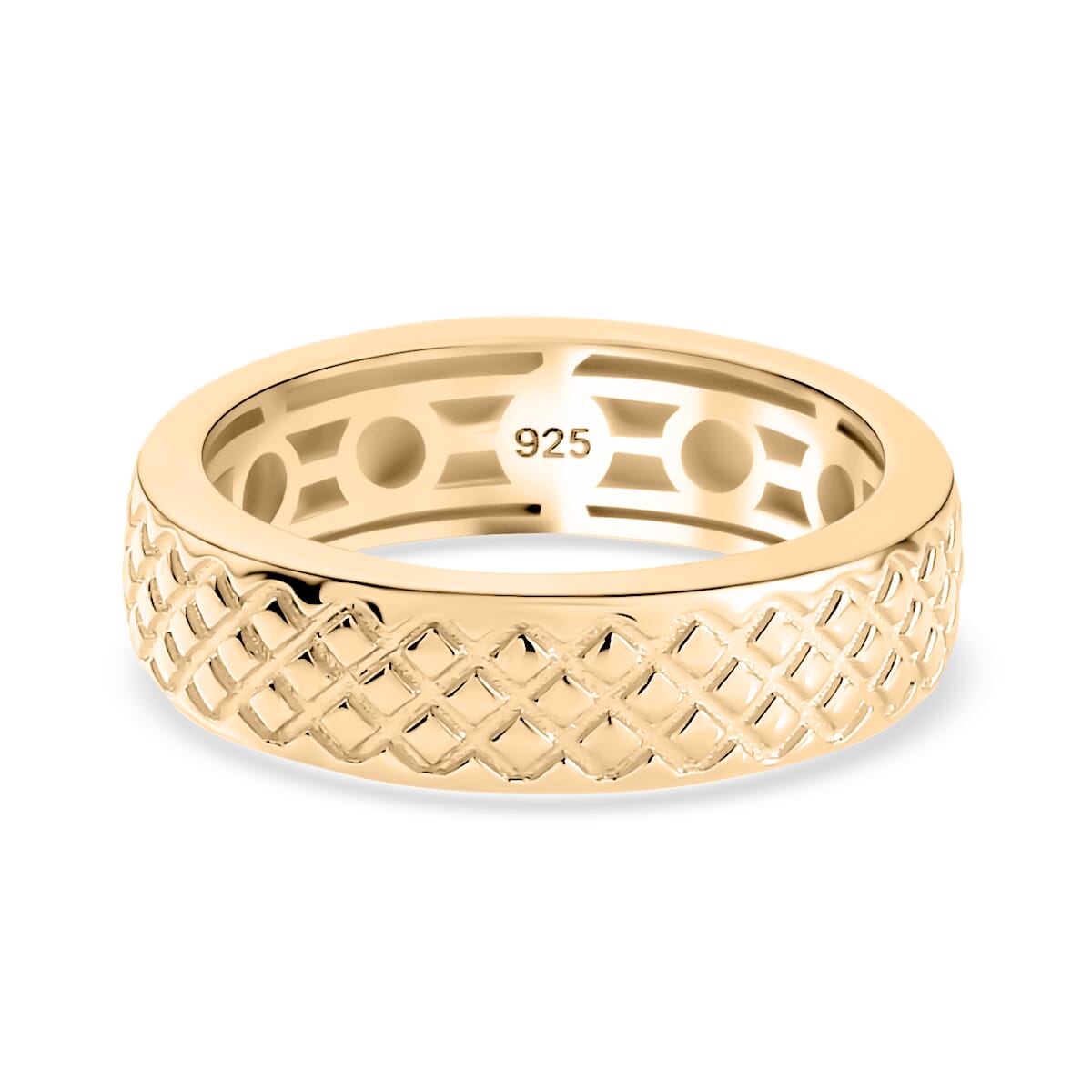 Diamond-cut Band Ring in 10K Yellow Gold (Size 7.5) 5.50 Grams image number 0