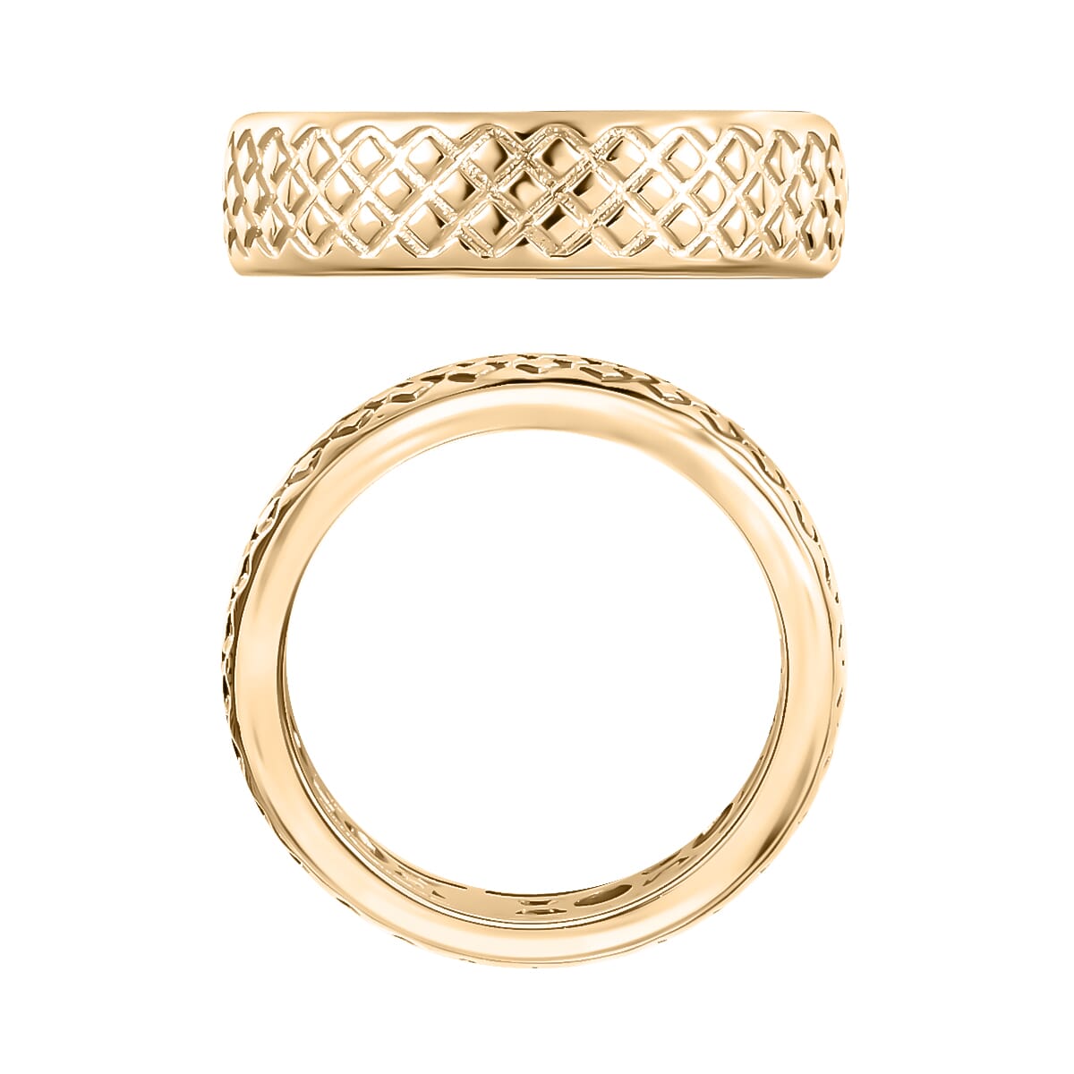 Diamond-cut Band Ring in 10K Yellow Gold (Size 7.5) 5.50 Grams image number 3