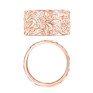 D'Joy Filigree Band Ring in 18K Vermeil Rose Gold Over Sterling Silver (Size 10.0) 3 Grams (Del. in 10-12 Days)