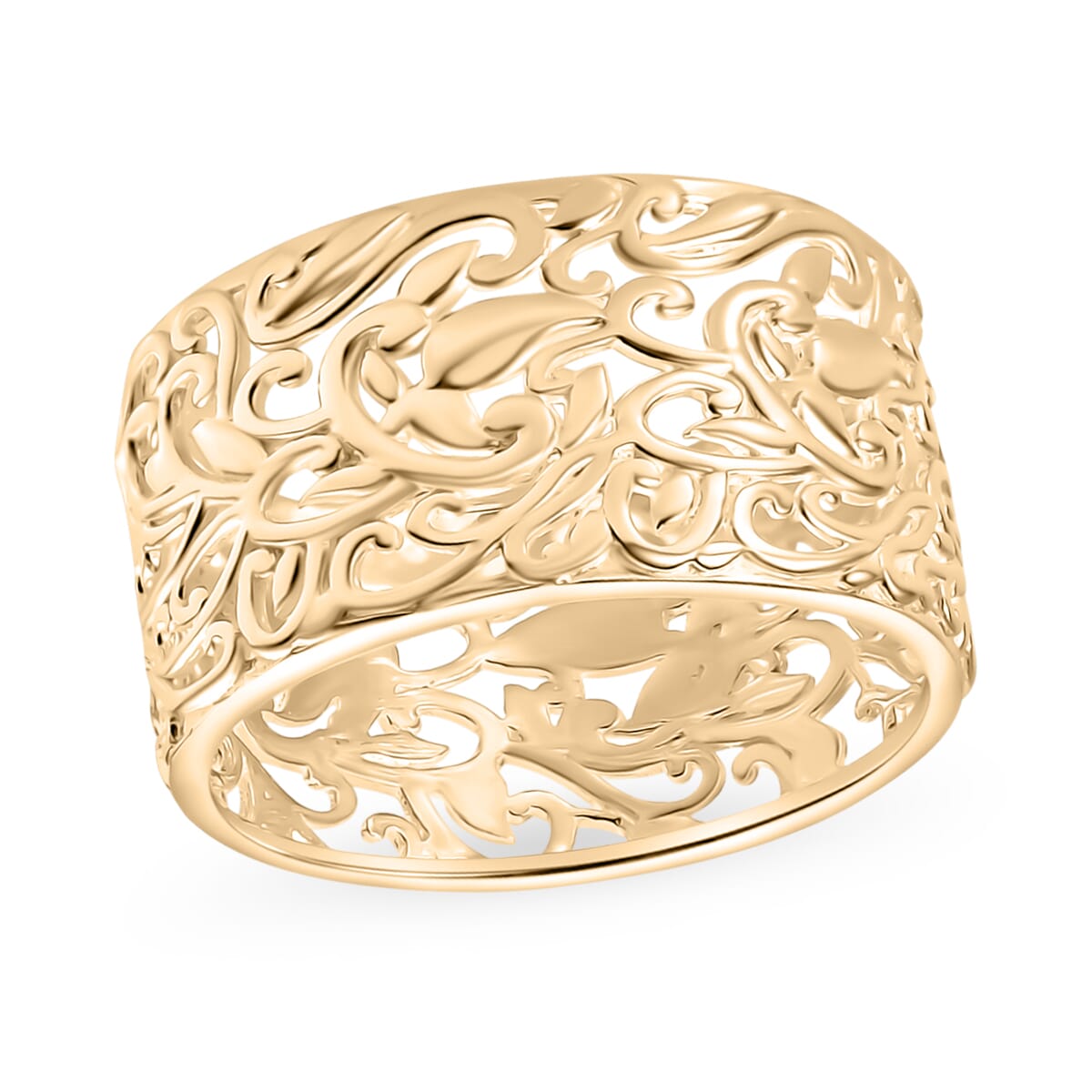 Filigree Band Ring in 18K Vermeil Yellow Gold Over Sterling Silver (Size 10.0) 3 Grams image number 0