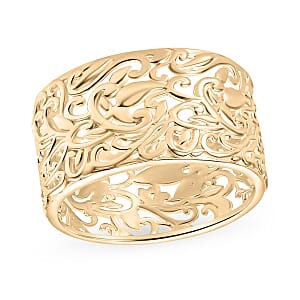 D'Joy Filigree Band Ring in 18K Vermeil Yellow Gold Over Sterling Silver (Size 11.5) 3 Grams