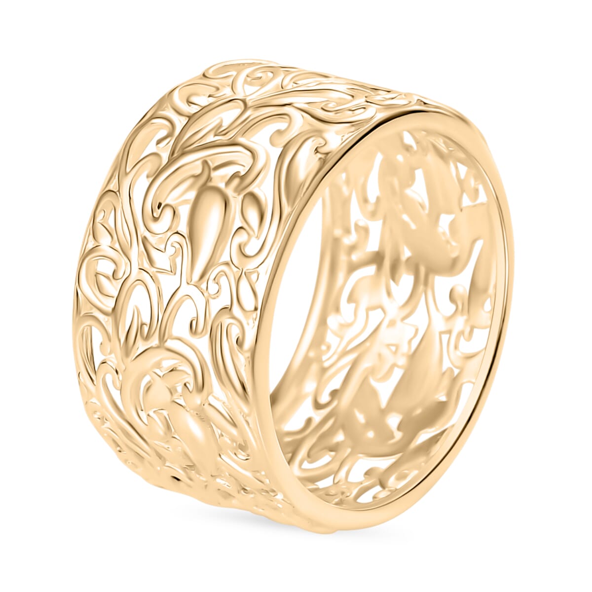 Filigree Band Ring in 18K Vermeil Yellow Gold Over Sterling Silver (Size 7.0) 3 Grams image number 2
