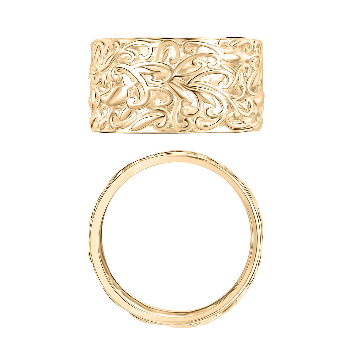 D'Joy Filigree Band Ring in 18K Vermeil Yellow Gold Over Sterling Silver (Size 7.0) image number 4