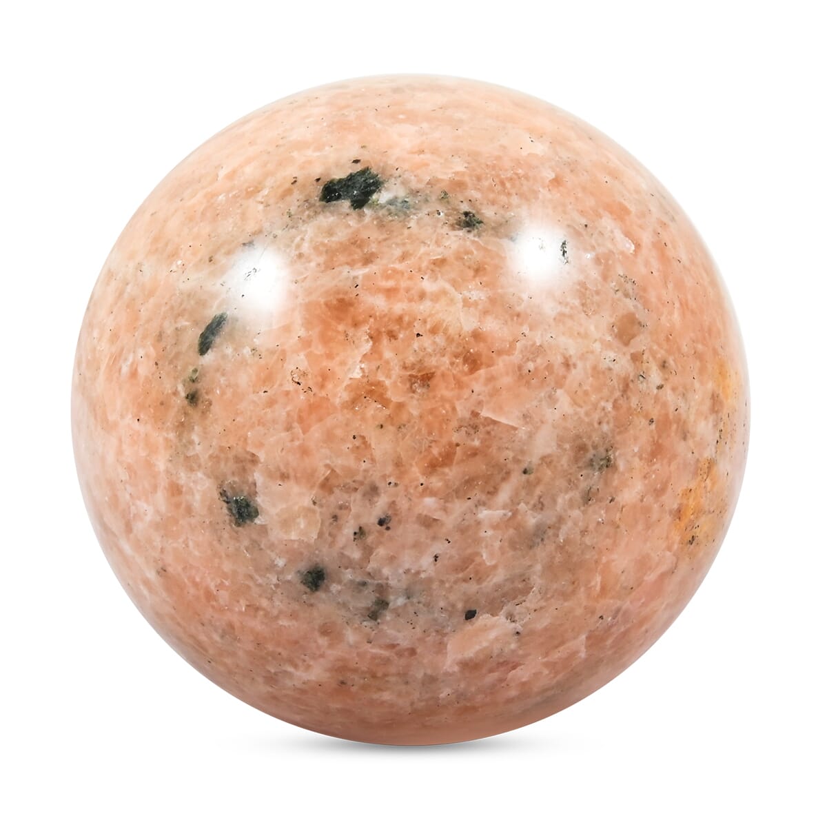 Cipollino Orange Sphere -M Approx 907ctw with Free Wood Stand 4 image number 0