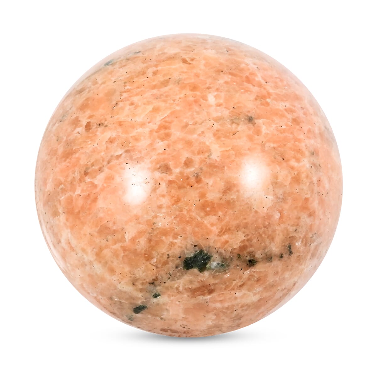 Cipollino Orange Sphere -M Approx 907ctw with Free Wood Stand 4 image number 1
