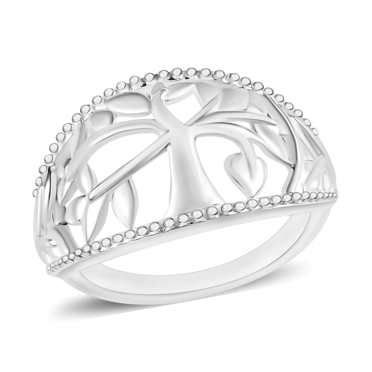 Tree of Life Ring in 10K White Gold (Size 5.5) 3 Grams image number 0
