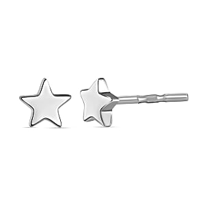 Star Stud Earrings in 10K White Gold 1 Grams (Del. in 10-12 Days)