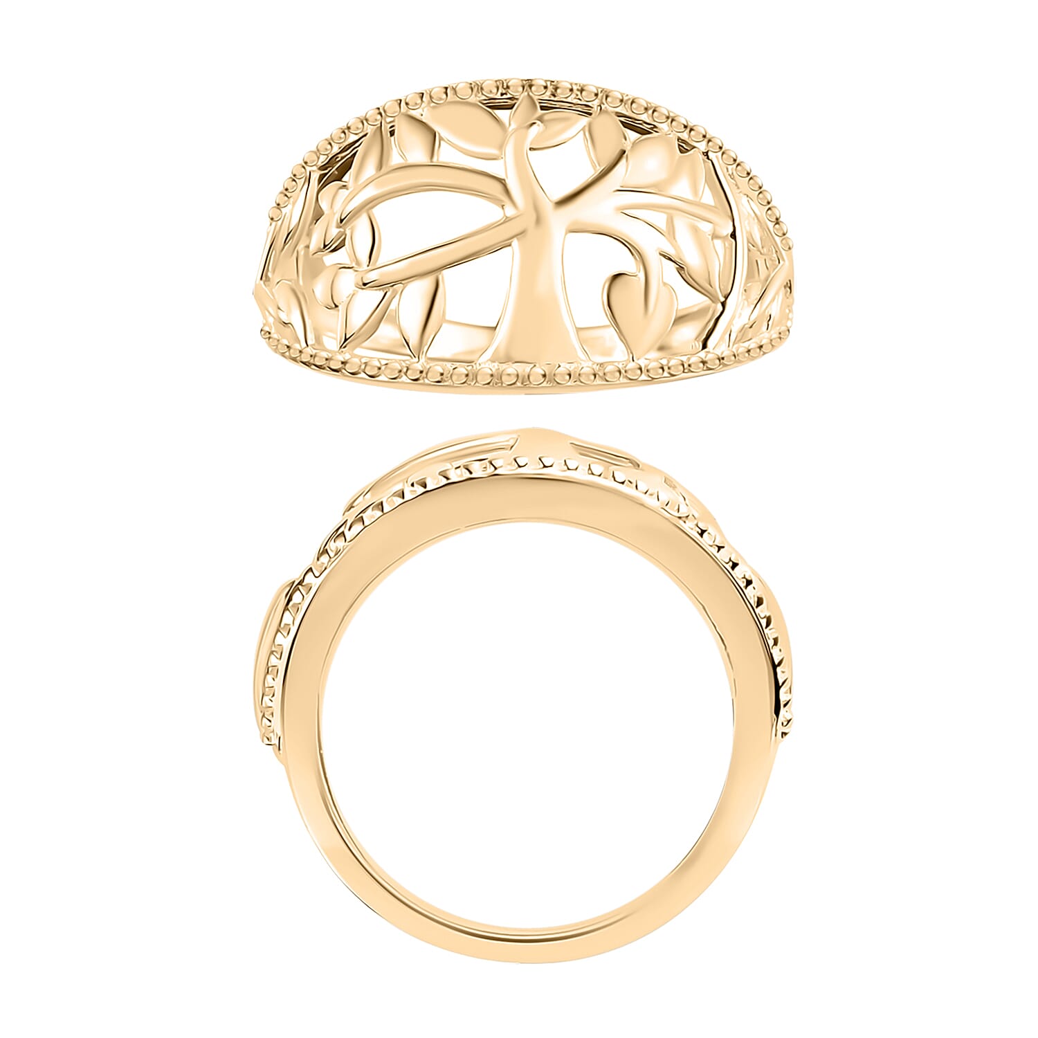 D'Joy Tree of Life Ring in 10K Yellow Gold (Size 6.0) 4 Grams