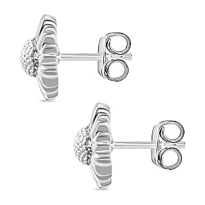 Sunflower Earrings in 10K White Gold 2.70 Grams (Del. in 10-12 Days)