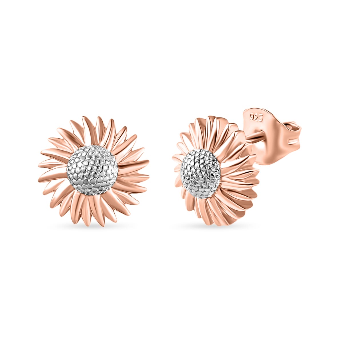 Sunflower Earrings in 10K Rose Gold 2.70 Grams image number 0
