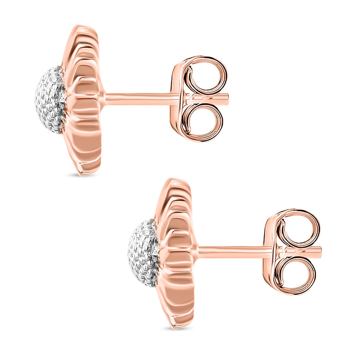 Sunflower Earrings in 10K Rose Gold 2.70 Grams image number 2