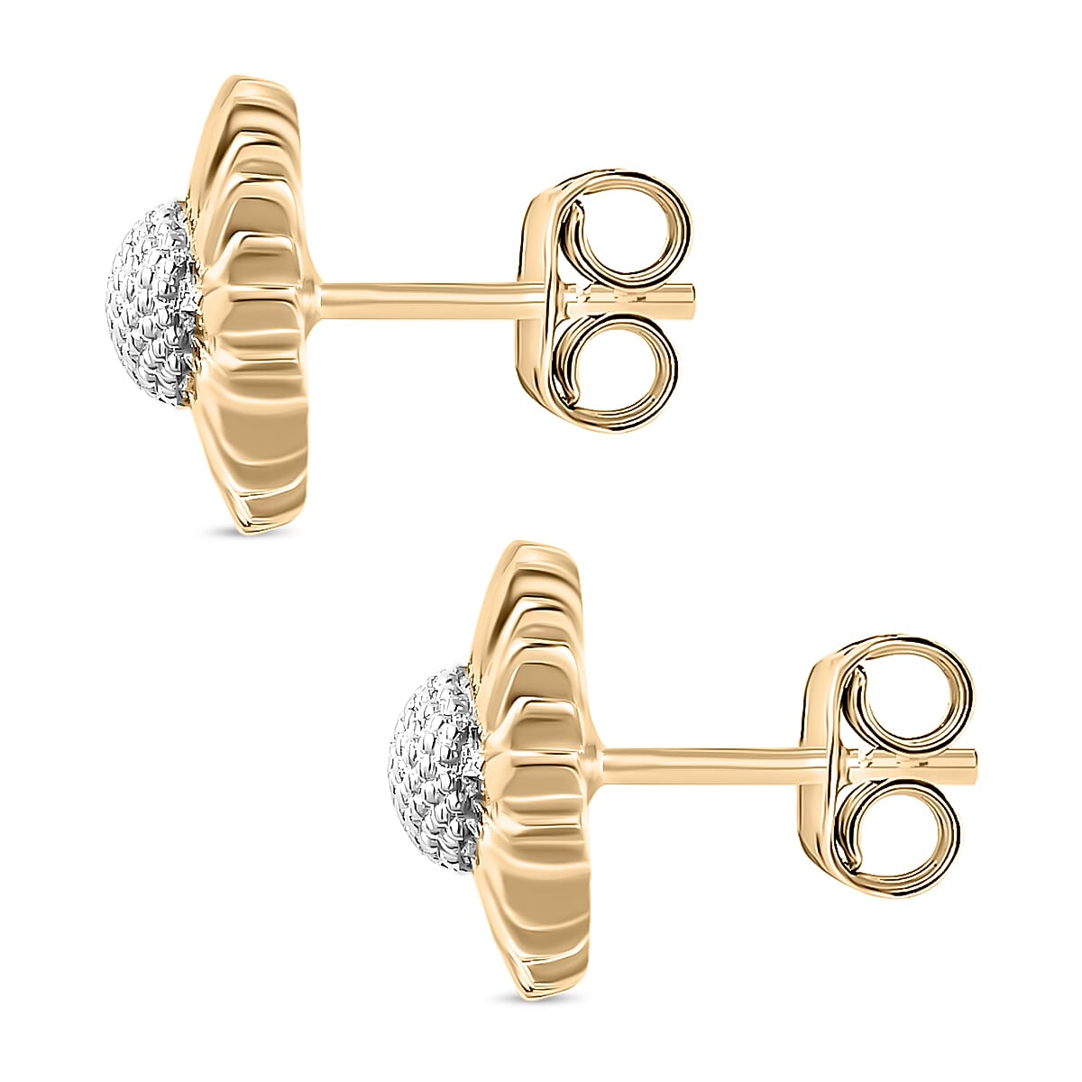 D'Joy Sunflower Earrings in 10K Yellow Gold 4.65 Grams