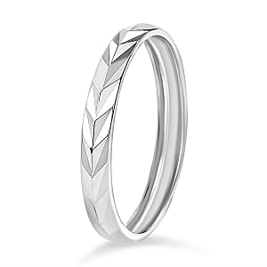 Diamond-cut Band Ring in 10K White Gold (Size 10.0) 2.50 Grams (Del. in 10-12 Days)