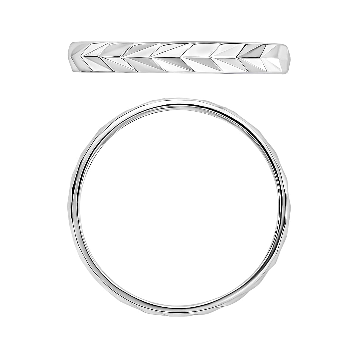 D'Joy Diamond-cut Band Ring in 10K White Gold (Size 10.0) 2.7 Grams (Del. in 10-12 Days)