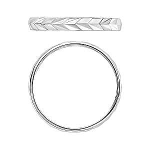 Diamond-cut Band Ring in 10K White Gold (Size 10.0) 2.50 Grams (Del. in 10-12 Days)