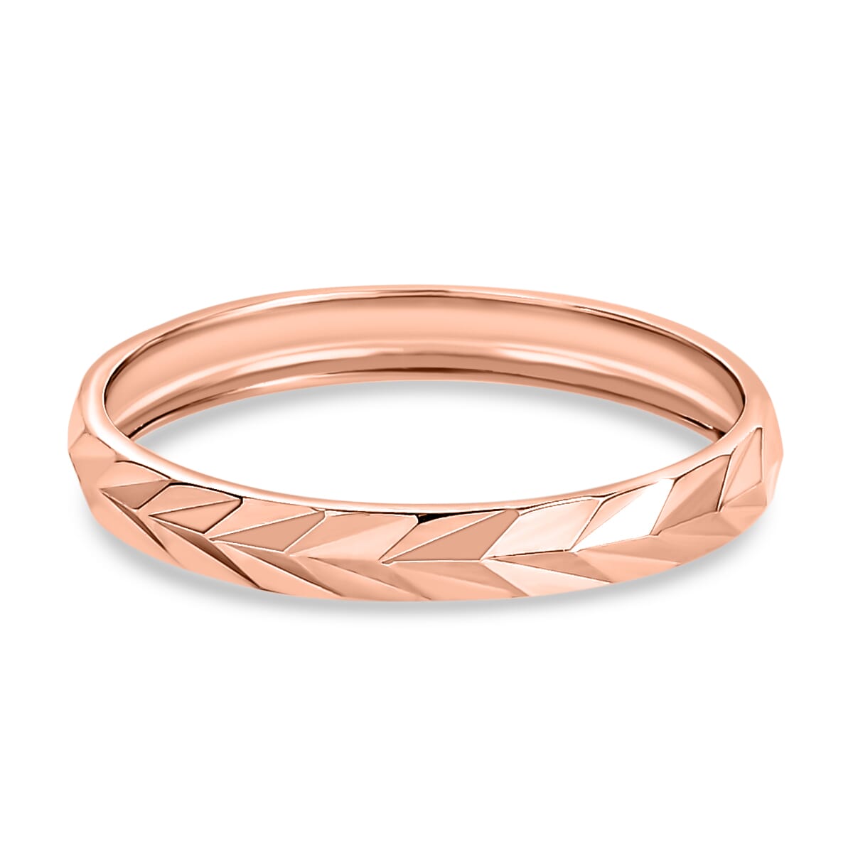 Diamond-cut Band Ring in 10K Rose Gold (Size 7.0) 2.50 Grams image number 0