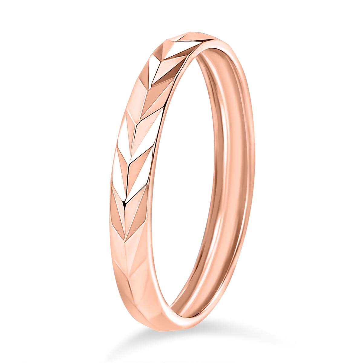 Diamond-cut Band Ring in 10K Rose Gold (Size 7.0) 2.50 Grams image number 2