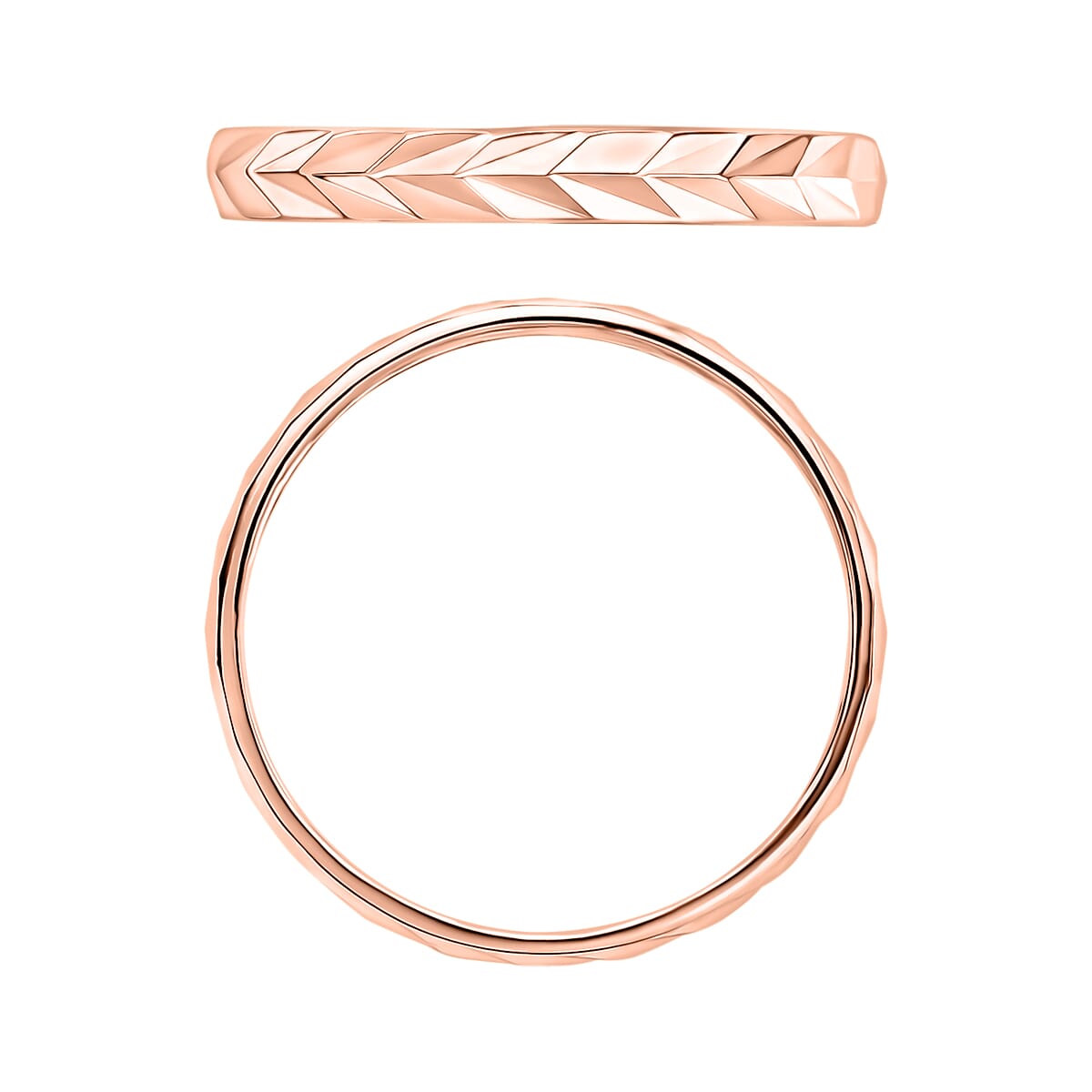 Diamond-cut Band Ring in 10K Rose Gold (Size 7.0) 2.50 Grams image number 3
