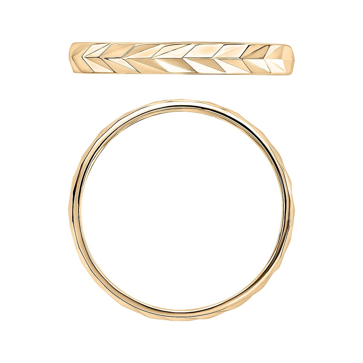 Diamond-cut Band Ring in 10K Yellow Gold (Size 7.5) 2.50 Grams (Del. in 10-12 Days) image number 3